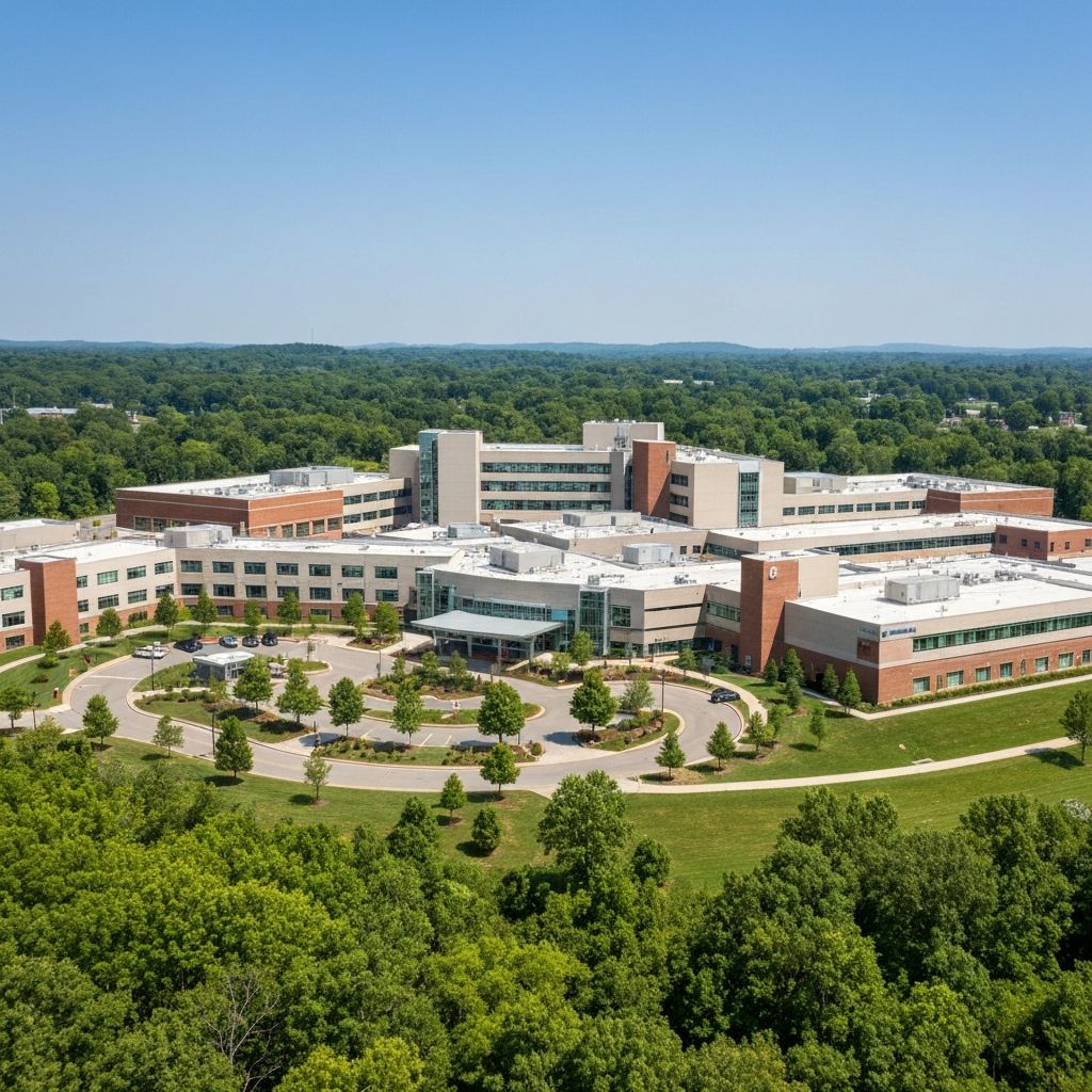 Acute care hospital campus exterior